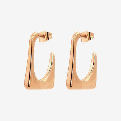 Rectangle Hoops Oro Rosa