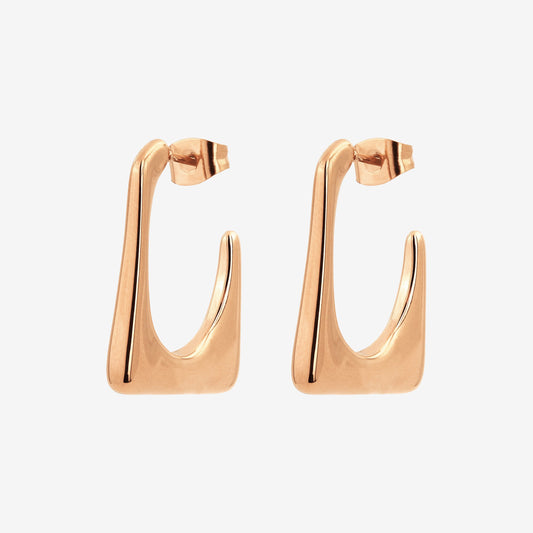 Rectangle Hoops Oro Rosa