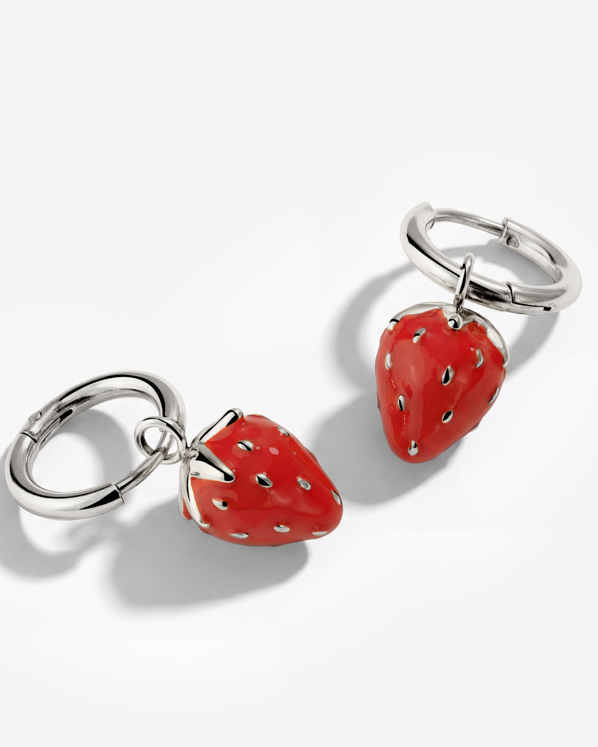 Strawberry Hoop Set Small Argento