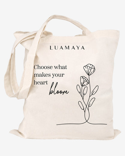 Borsa di iuta Choose what makes you´re heart bloom