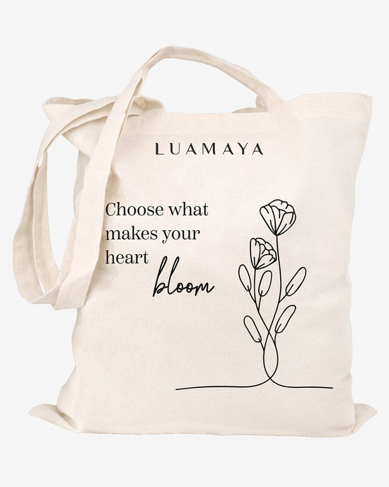 Borsa di iuta Choose what makes you´re heart bloom