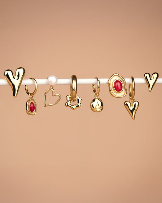 Flowy Heart Hoop Set Medium Oro