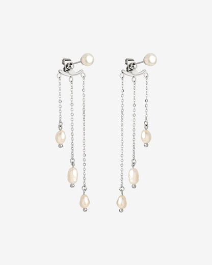 Annas Sparkle Pearl Studs Argento
