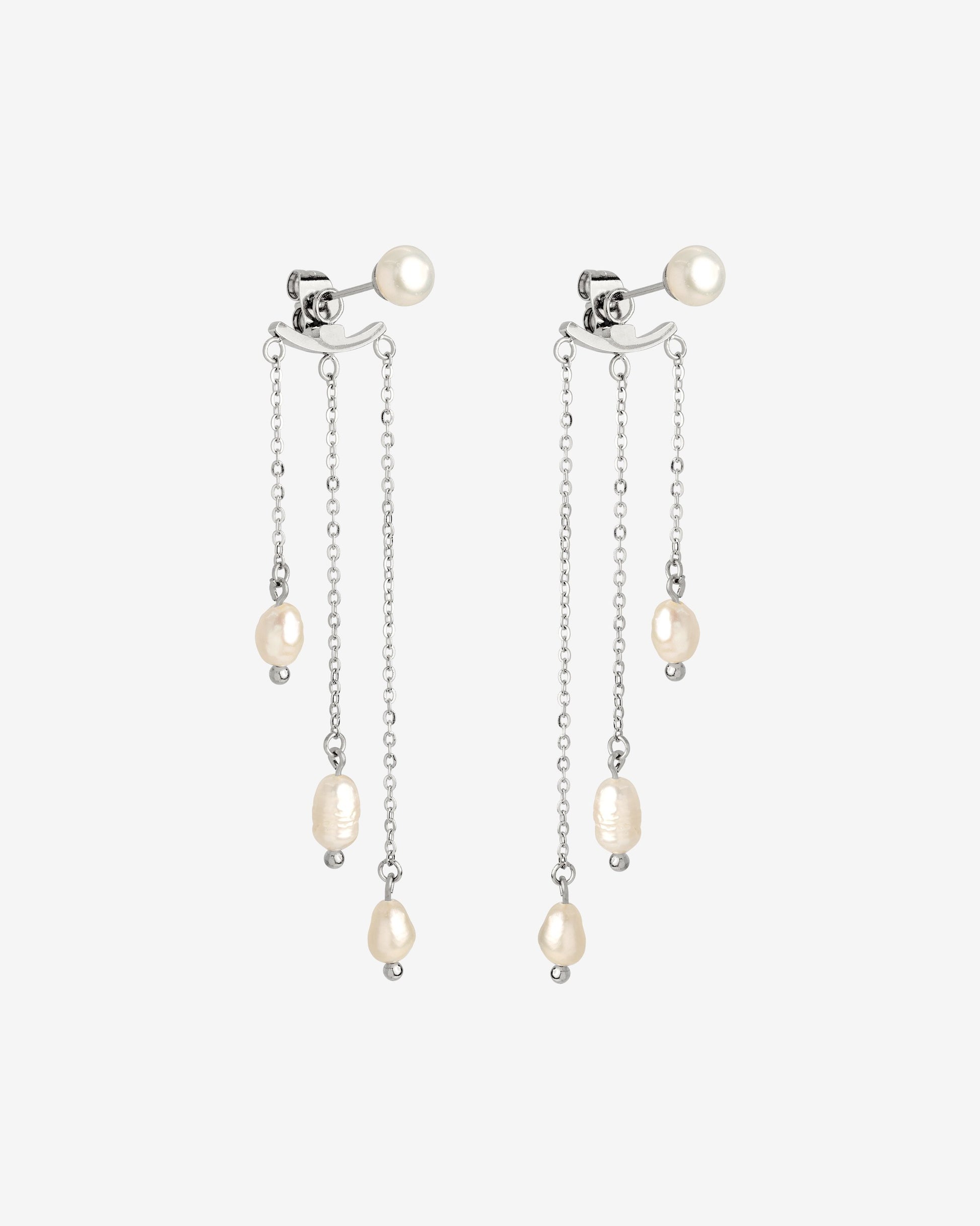 Annas Sparkle Pearl Studs Argento
