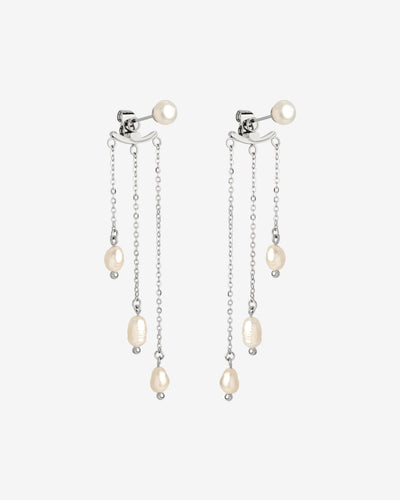 Annas Sparkle Pearl Studs Argento
