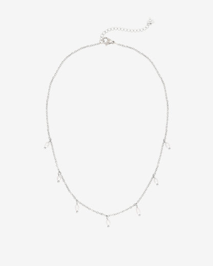 Perla Blanco Choker Argento