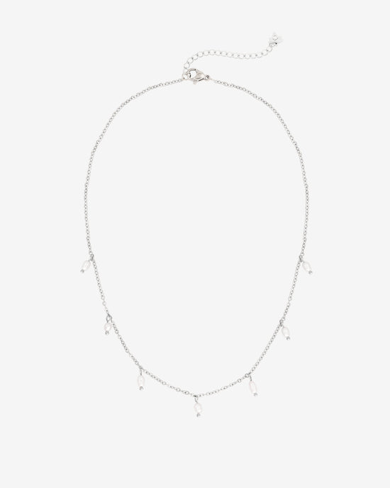 Perla Blanco Choker Argento