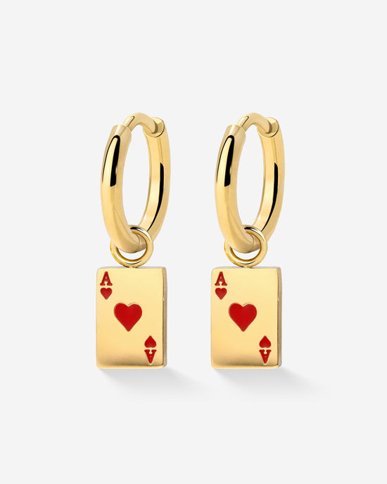 Red Ace Hoop Set Small Oro
