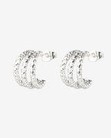 Triple Trouble Studs Argento