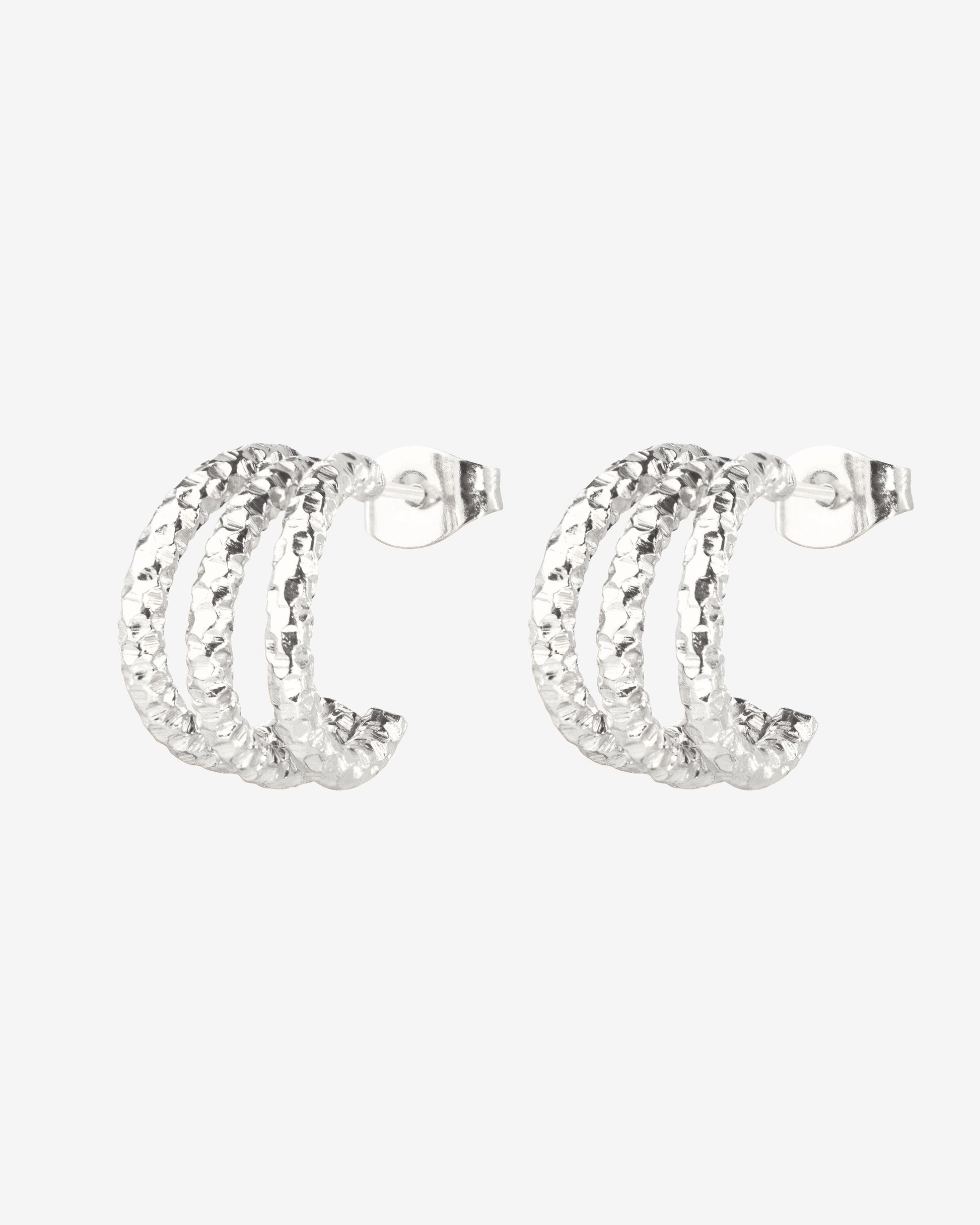 Triple Trouble Studs Argento
