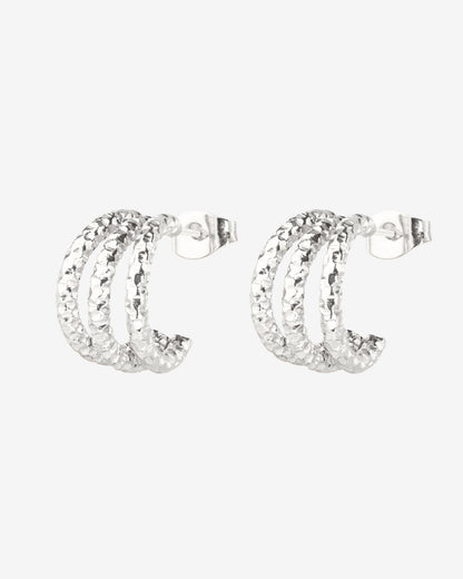 Triple Trouble Studs Argento