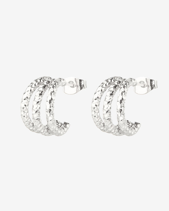 Triple Trouble Studs Argento