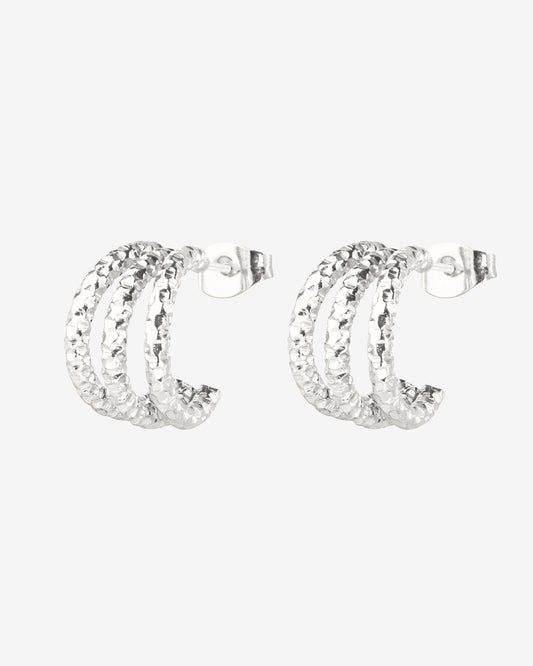 Triple Trouble Studs Argento
