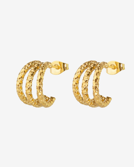 Triple Trouble Studs Oro