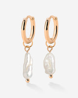 Lisas Power Pearl Hoop Set Oro Rosa