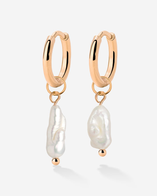 Lisas Power Pearl Hoop Set Oro Rosa