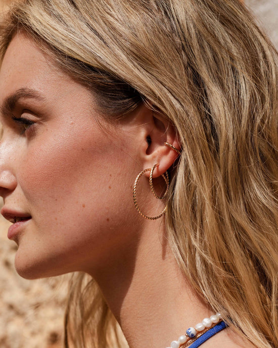 Twisted Hoops Large Oro Rosa