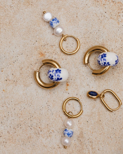 Blue Breeze Oval Hoop Set Baby Oro
