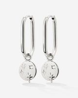 Shiny Stars Oval Hoop Set Small Argento