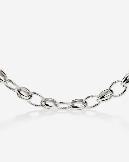 Chunky Twisted Links Collana Argento