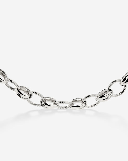 Chunky Twisted Links Collana Argento