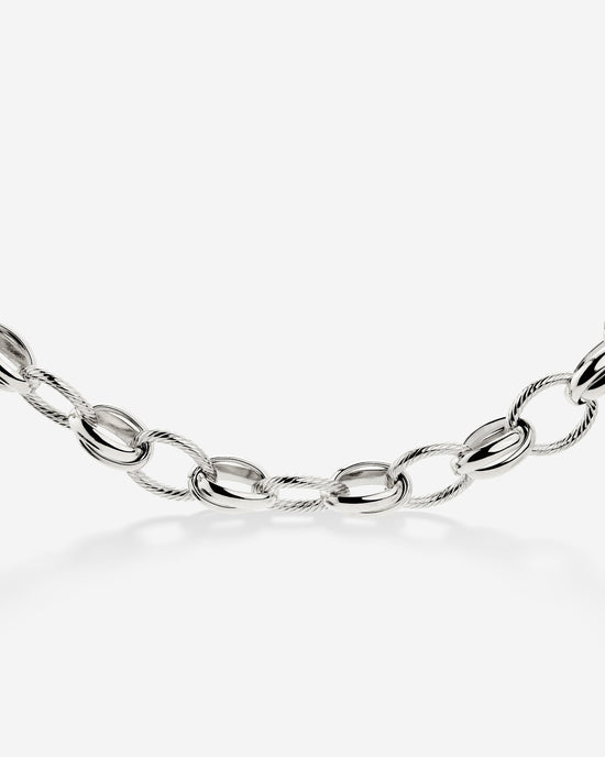 Chunky Twisted Links Collana Argento