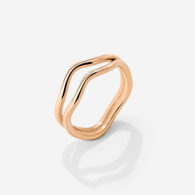 Double Wave Anello Oro Rosa