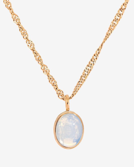 Oval Pendant Collana Oro Rosa