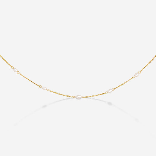 Pearl after Pearl Choker Oro