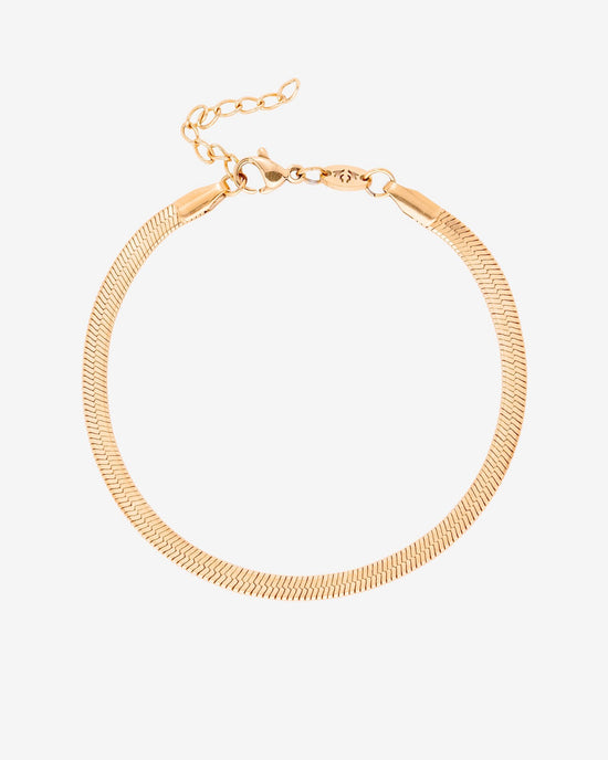 Slim Herringbone Bracciale Oro Rosa