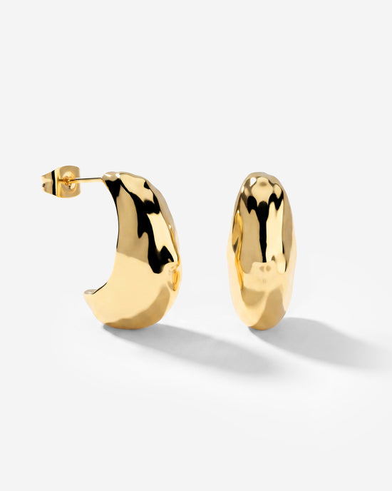 Hammered Huggie Studs