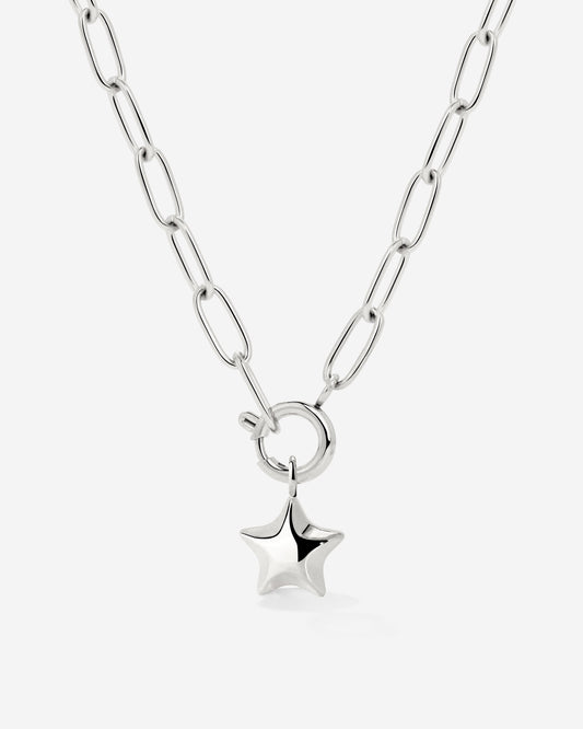 Nova Oval Links Collana Set Argento