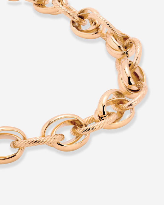 Chunky Twisted Links Collana Oro Rosa