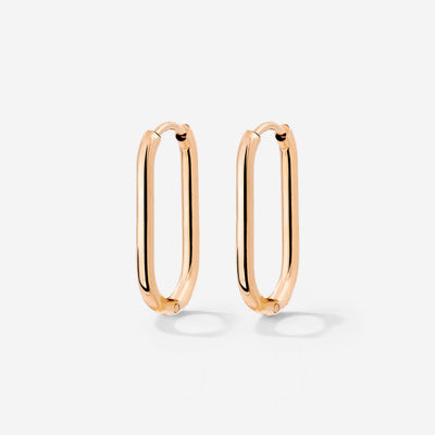Oval Hoops Small Oro Rosa