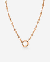 Singapore Chain Charm Collana Oro Rosa