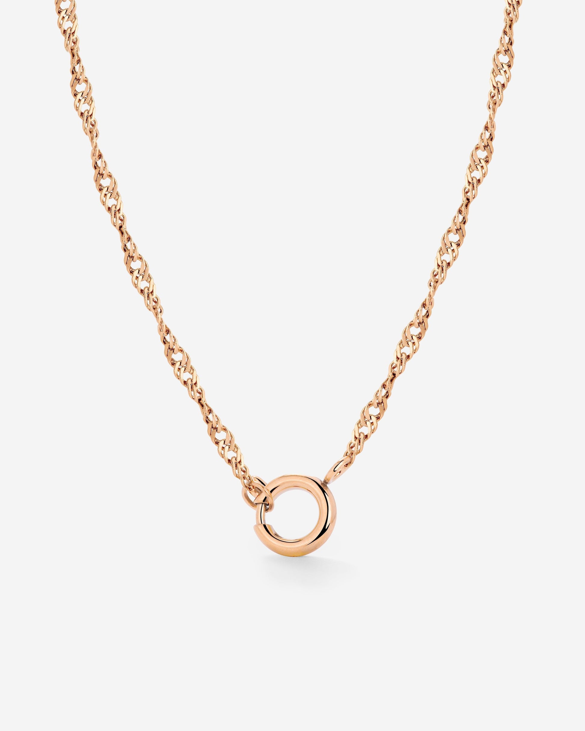Singapore Chain Charm Collana Oro Rosa