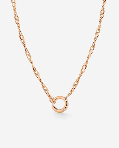 Singapore Chain Charm Collana Oro Rosa