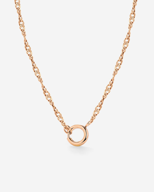 Singapore Chain Charm Collana Oro Rosa