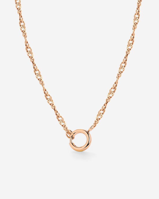 Singapore Chain Charm Collana Oro Rosa