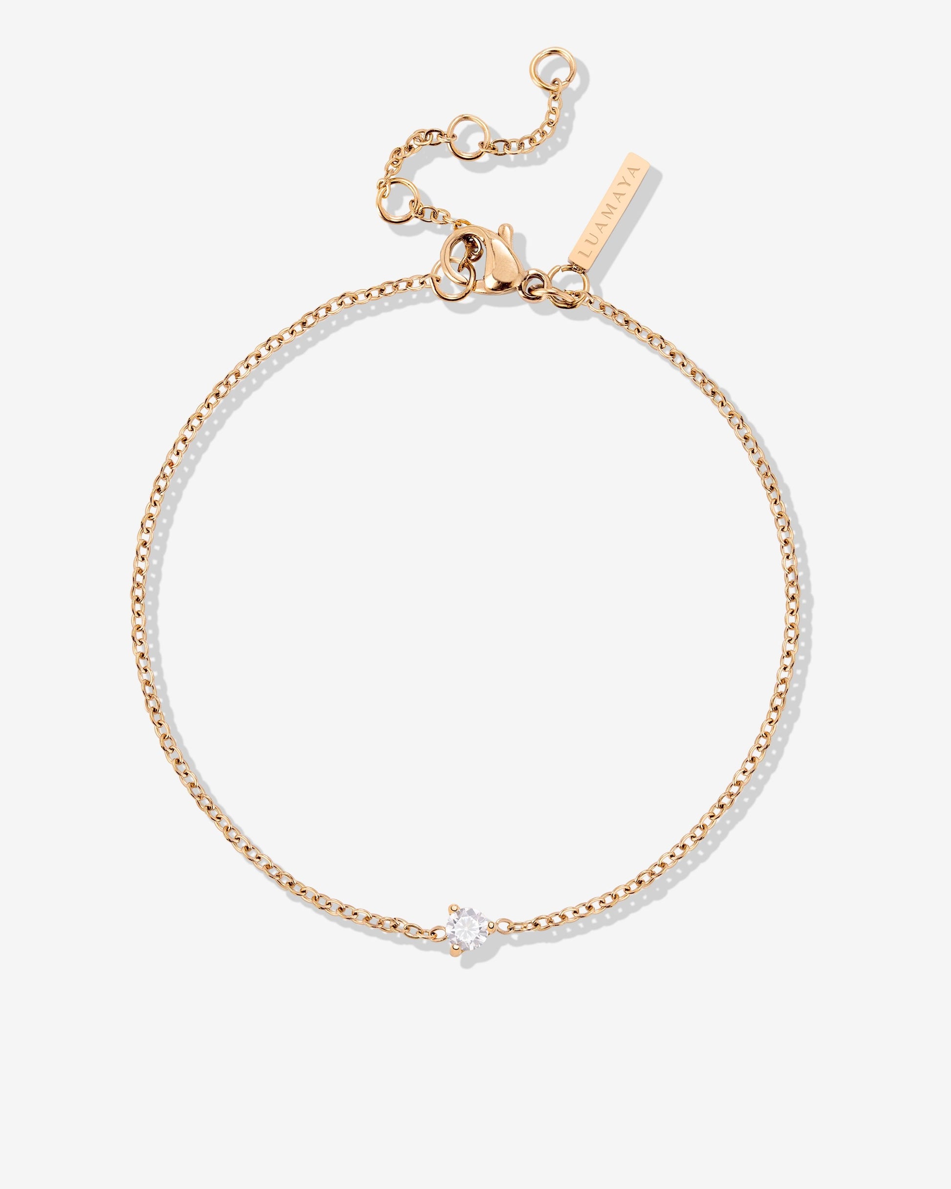 Solitaire Stone Bracciale Oro Rosa
