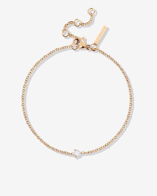Solitaire Stone Bracciale Oro Rosa