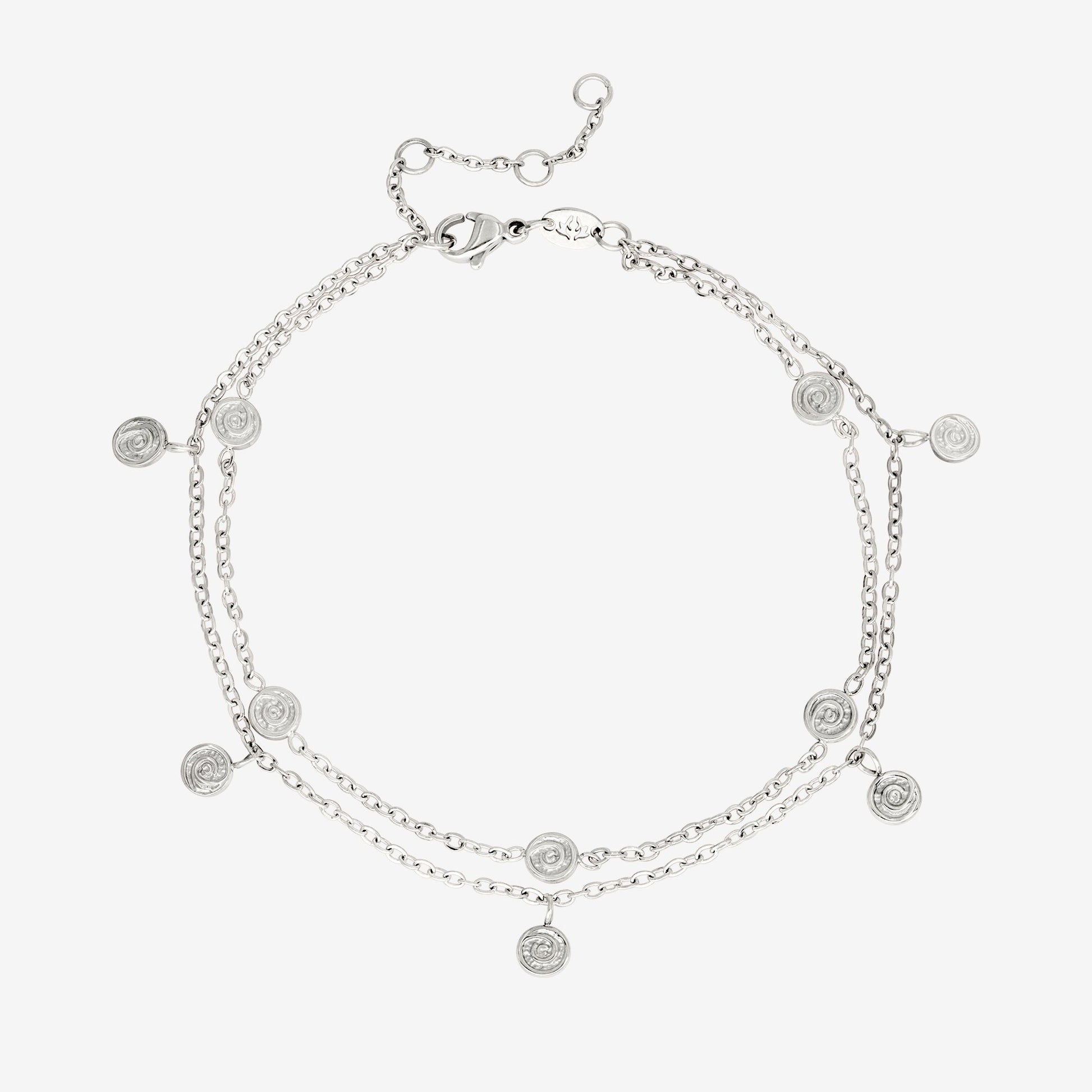 Swirl'n Double Cavigliera Argento