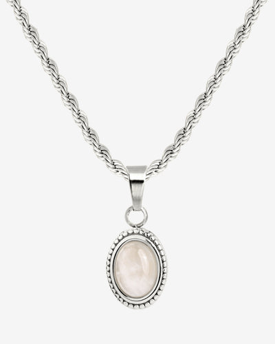 Blush Quartz Collana Argento