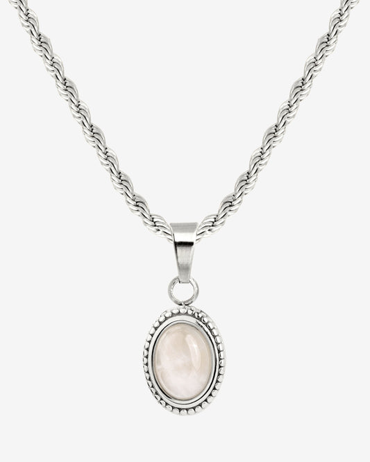 Blush Quartz Collana Argento