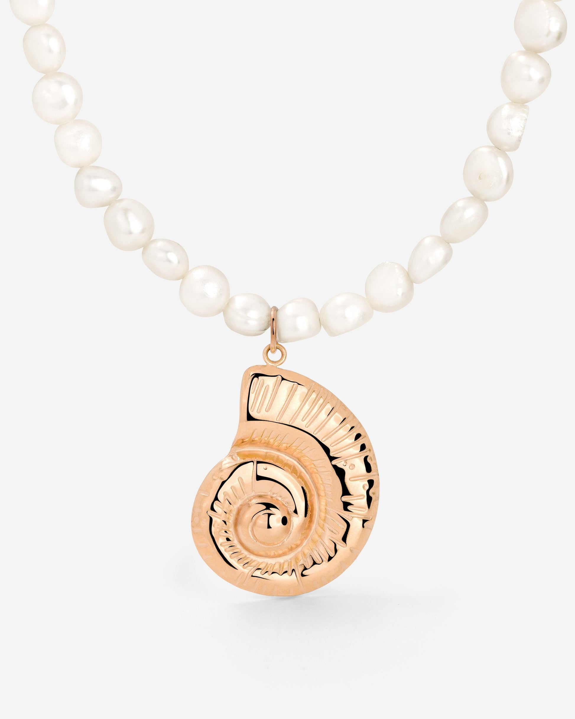 Ammonite Pearl Collana Oro Rosa