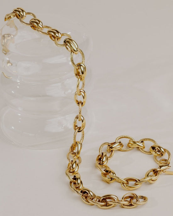 Chunky Twisted Links Collana Oro