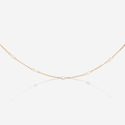 Pearl after Pearl Choker Oro Rosa