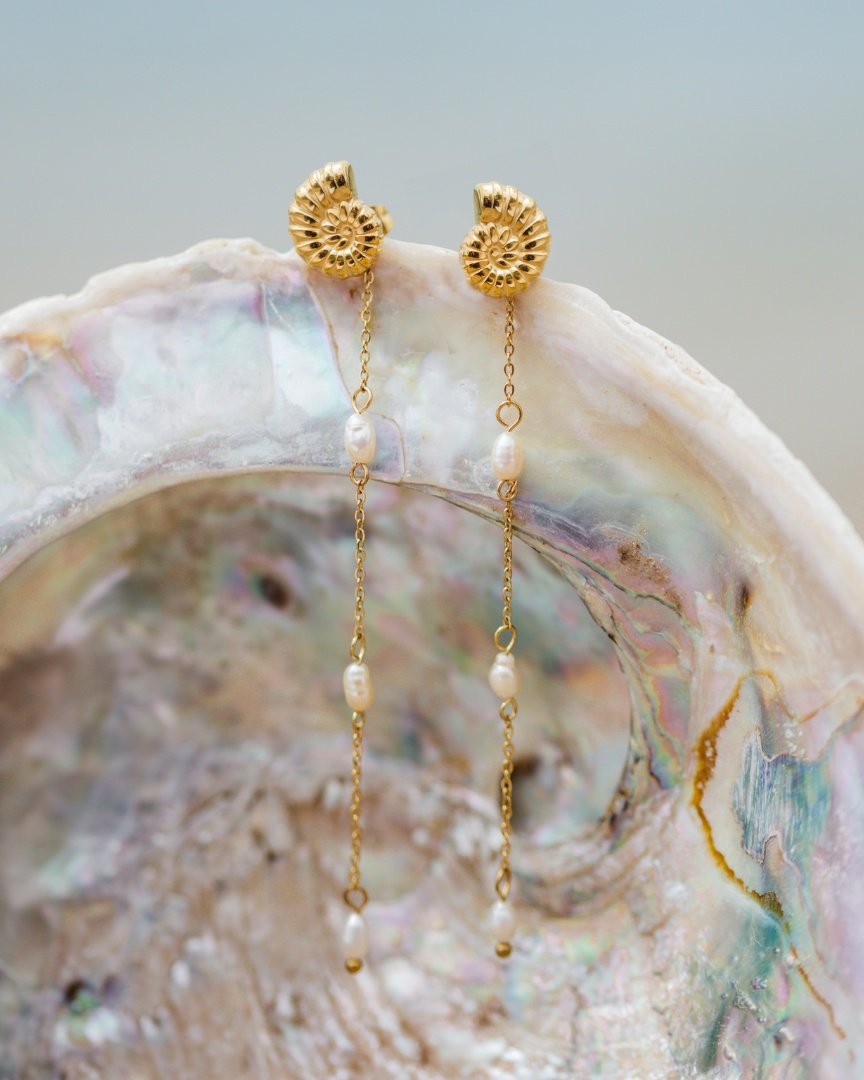 Siren's Spell Pearl Drop Orecchini Oro Rosa
