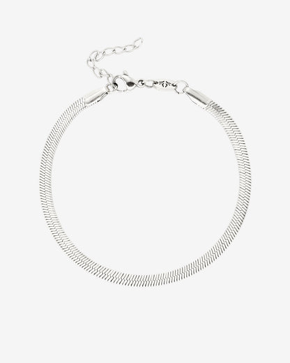 Slim Herringbone Bracciale Argento