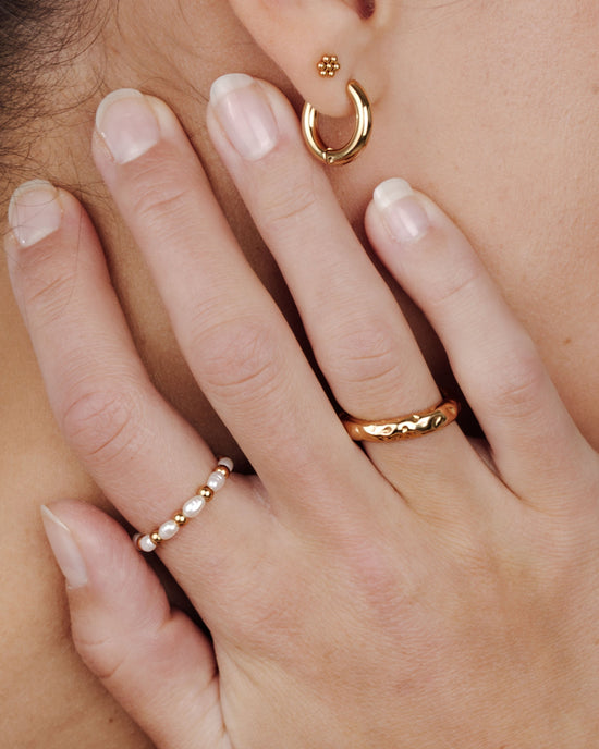Chunky Hoopies Small Oro Rosa